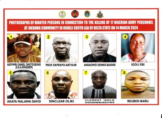 Eight declared wanted over Delta killings 