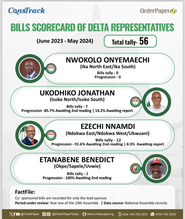 10th NASS Report Card: Lone female rep sponsors 0 bill in Delta state