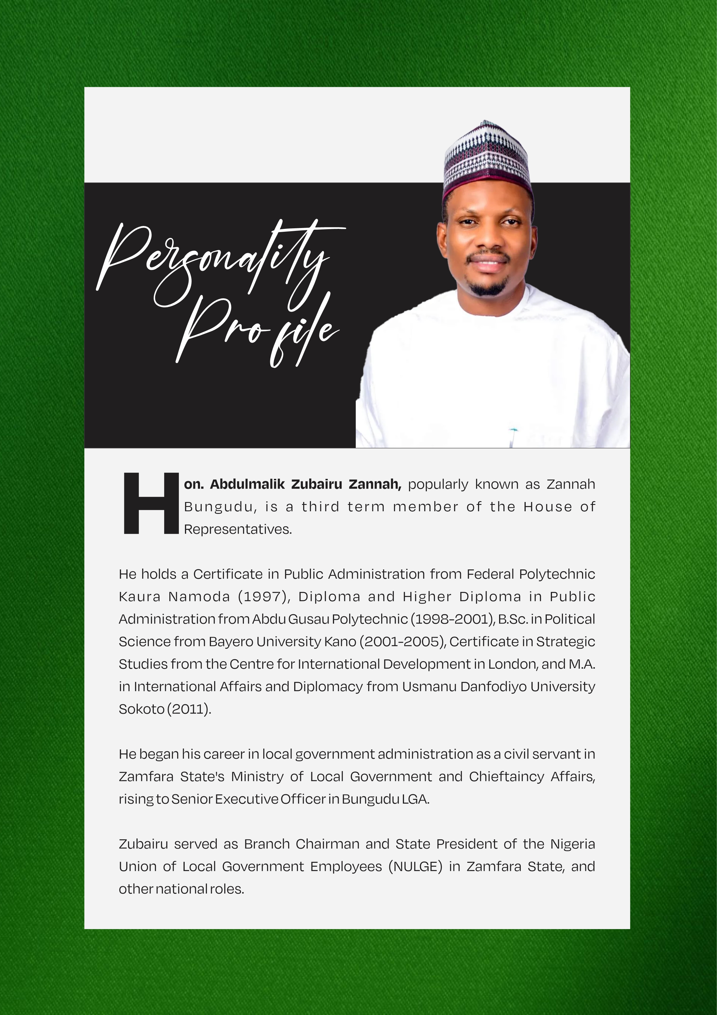 Hon. Abdulmalik Zubairu 