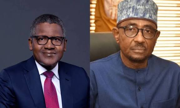 Aliko Dangote and NMDPRA CEO Farouk Ahmed 